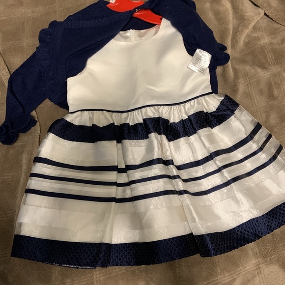 Cinderella striped dress with navy cardigan 18 months - Picture 4 of 9